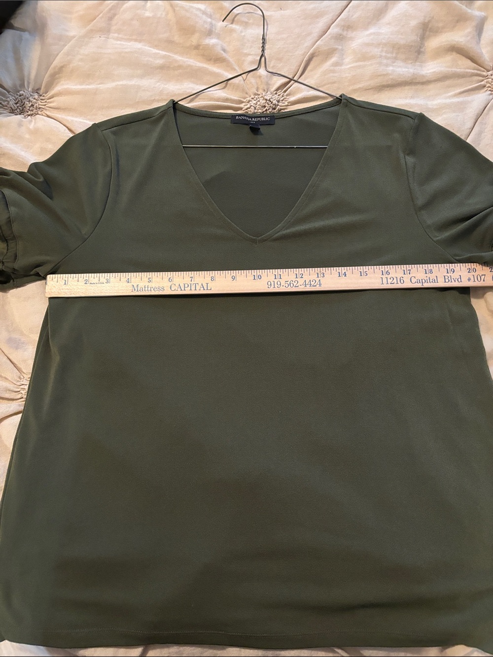 Banana Republic Olive V-Neck Flutter Sleeve Tunic - Picture 9 of 10
